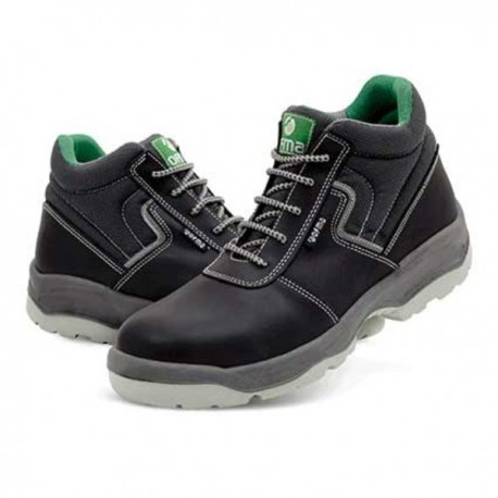 BOTA NEGRA PIEL CON PUNTERA S3 OLIMPIA
