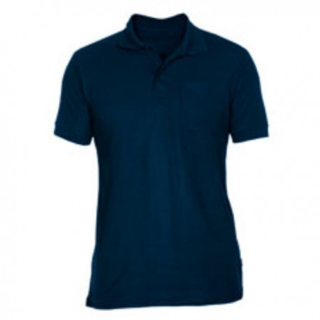 MARINEBLAUES POLOSHIRT MIT KURZEN TASCHE