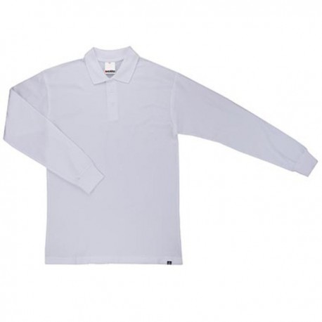POLO BLANC SANS POCHE MANCHE LONGUE