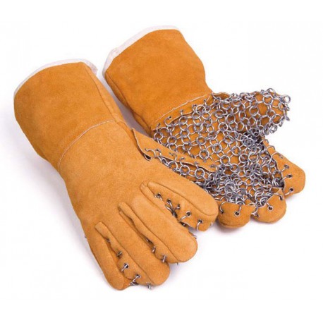 HANDSCHUHE AUS PALMLEDER MIT MESH IN...