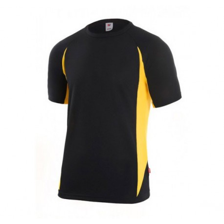 T-SHIRT TECHNIQUE NOIR JAUNE