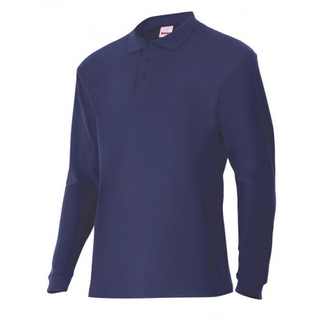 MARINEBLAUW PIQUE POLOSHIRT MET LANGE...