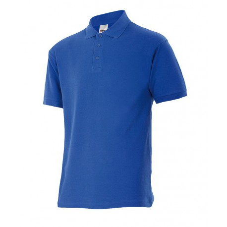 POLO BLEU EN PIQUÉ À MANCHES COURTES