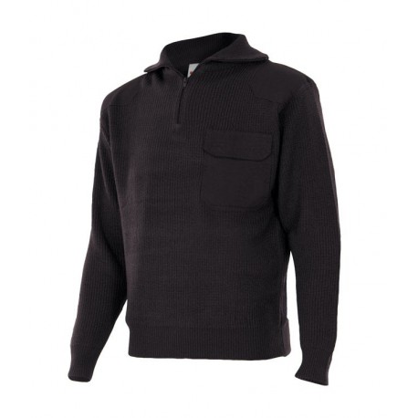PULL EN MAILLE NOIR À COL MONTANT