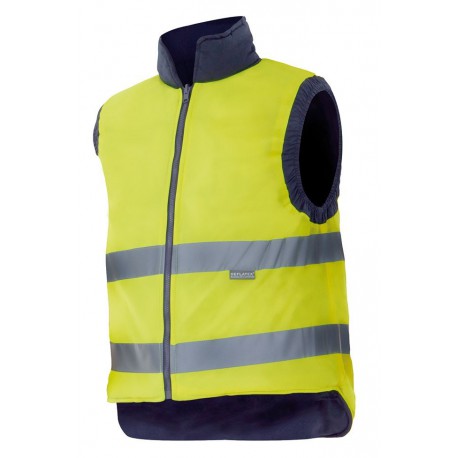 HIGH VISIBILITY PADDED VEST NAVY YELLOW
