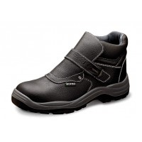 SCHWARZER LEDERSTIEFEL MIT...