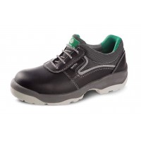 BLACK LEATHER SHOES WITH...