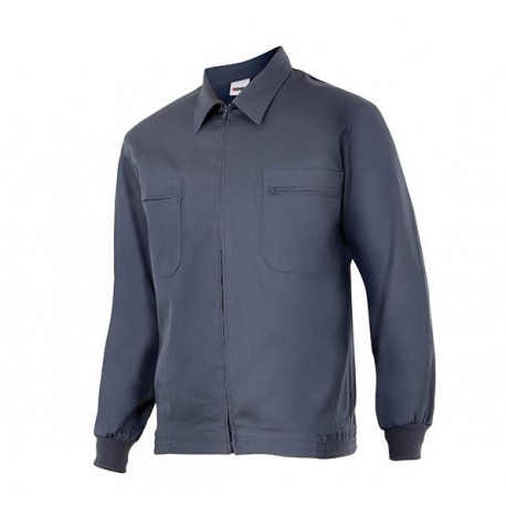 GRIJZE KATOENEN POLYESTER JAS