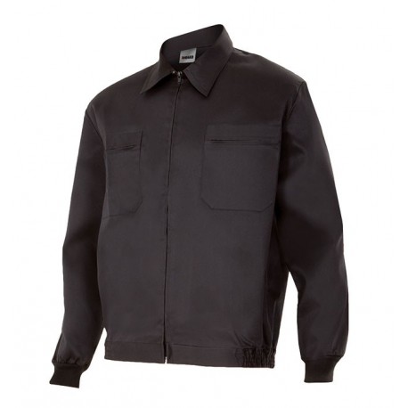 JACKE AUS SCHWARZEM BAUMWOLL-POLYESTER