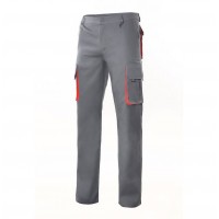 GRAY RED TWO-TONE TROUSERS