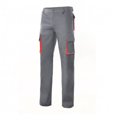 LE PANTALON BICOLORE GRIS ROUGE