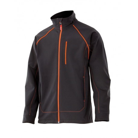 BLACK ORANGE SOFTSHELL JACKET