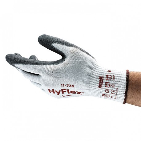 LUVAS HYFLEX 11-735 BRANCO PRETO ANSELL