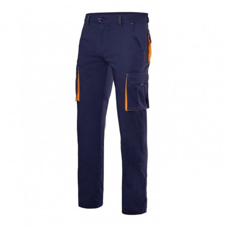 PANTALON MULTIBOLSILLOS AZUL NARANJA