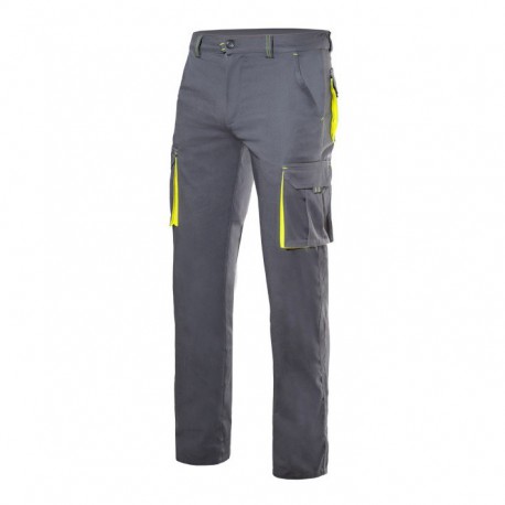 PANTALON MULTIBOLSILLOS GRIS AMARILLO