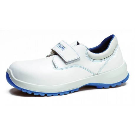 WHITE VELCRO SHOES WITH ROBUST BROWN TOE