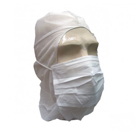 WHITE CAP WITH 2-LAYER PP MASK 100...
