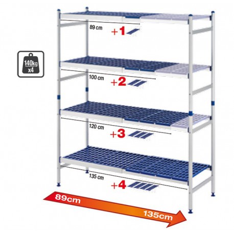 ÉTAGÈRE EXTENSIBLE 1350x484x1670 mm
