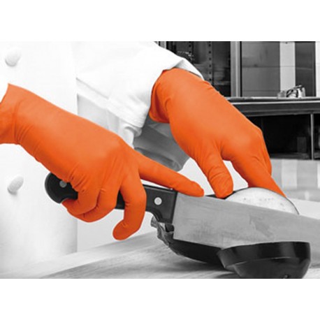 Powder-free orange nitrile gloves 100...