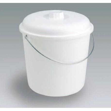 WHITE PLASTIC BUCKET WITH LID 17 Lts....