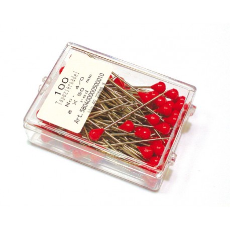 BOX 100 PLASTIC HEAD PINS 50 mm.