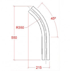 CURVA HORIZONTAL 45º COMPLETA 2