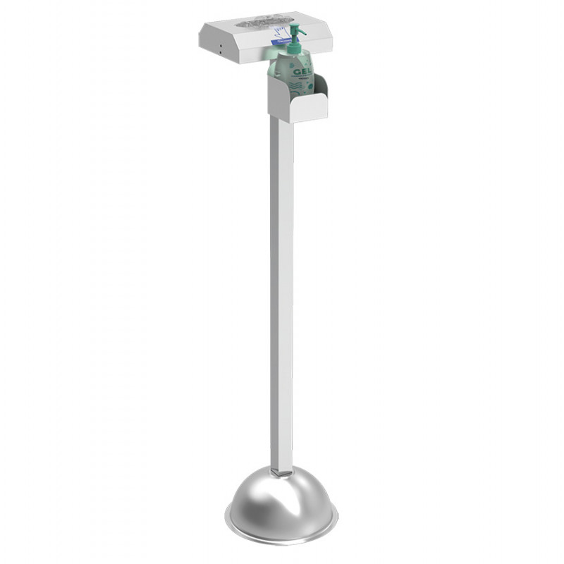 COLUMNA INOX. PARA GUANTES Y BOTELLA...