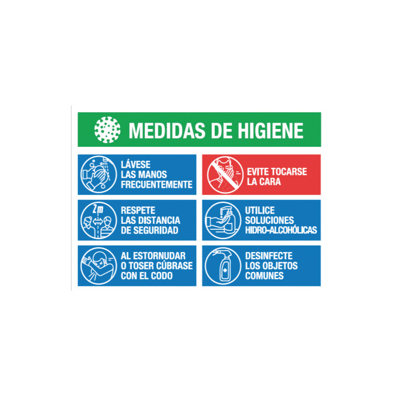 CARTELL PVC MIDES D'HIGIENE 70 x 50 cm.
