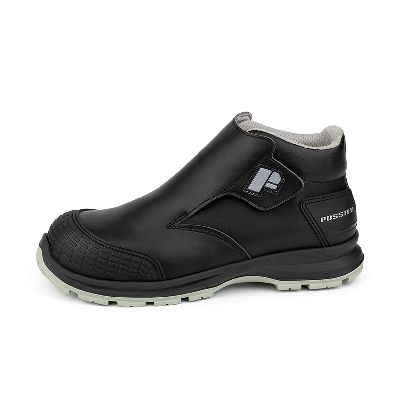 SCHWARZER STIEFEL MIT SCHIEFER S3 ZEHEN