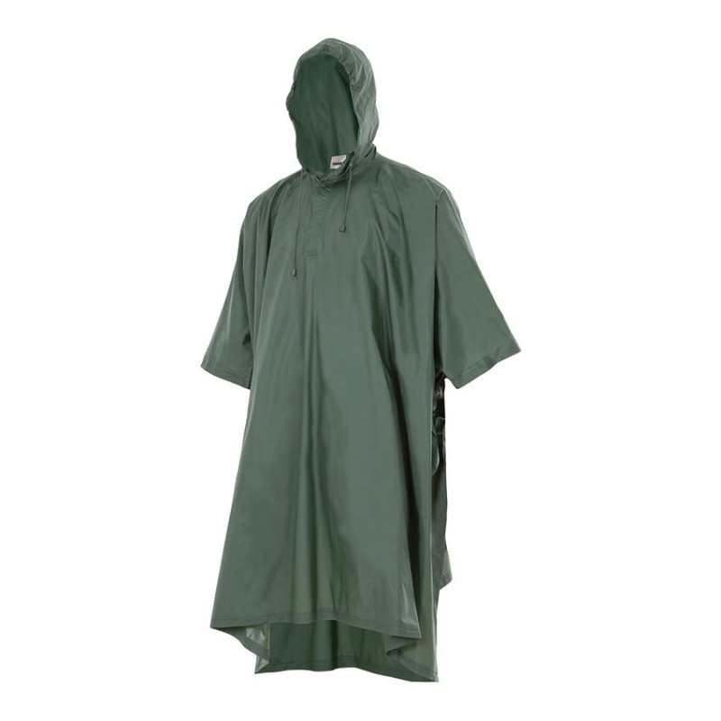 PONCHO DE CHUVA DE PVC VERDE COM CAPUZ