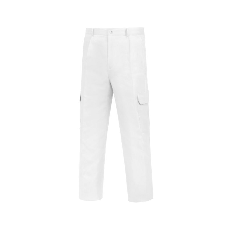 PANTALONE BIANCO CON MULTITASCHE IN...