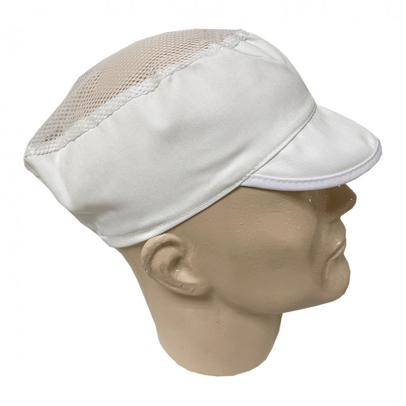 WITTE VIZIERKAP MET MESH