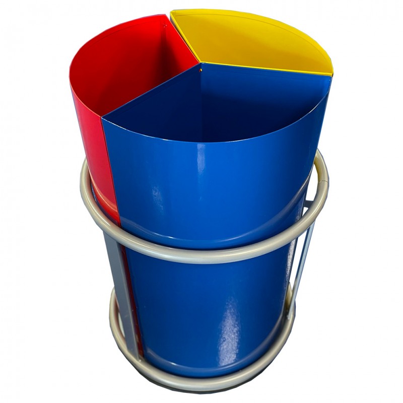 PAPLERA EN XAPA AMB 3 COMPARTIMENTS Ø...