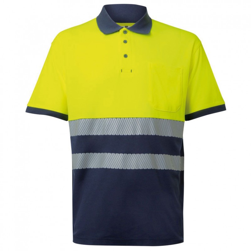 KURZARM POLOSHIRT ZWEIFARBIG AV...
