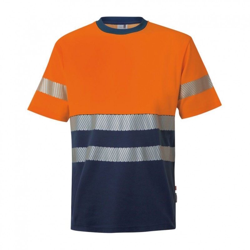 AV SHORT SLEEVE T-SHIRT ORANGE/NAVY...