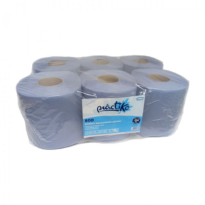 ROLLO PAPEL SECAMANOS 2 HOJAS AZUL...