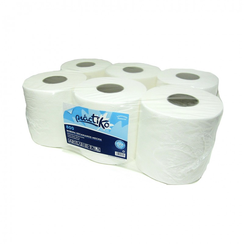 2 VELLEN WITTE HANDDROGENDE PAPIERROLL