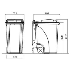 CONTENEDOR RUEDAS de  360 Lts 2