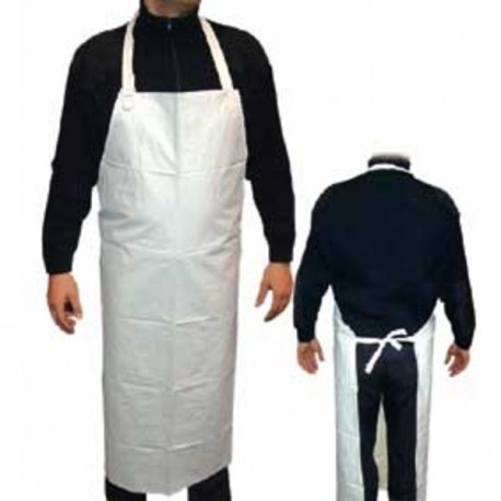 DELANTAL PVC NYLON BLANCO 120x90 cm.