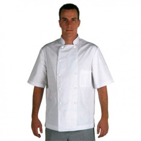 CHAQUETA COCINERO MANGA CORTA BLANCA 