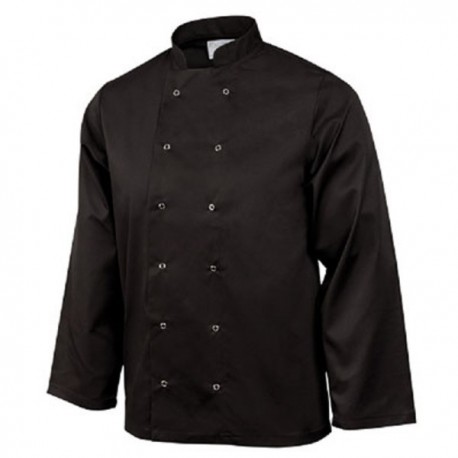CHAQUETA COCINERO NEGRA MANGA LARGA 